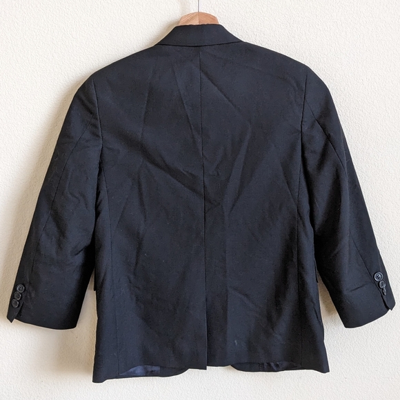 Brooks Brothers Boys Blazer Suit Jacket 100% Wool Black 10 Formal Holiday Event - Picture 2 of 7